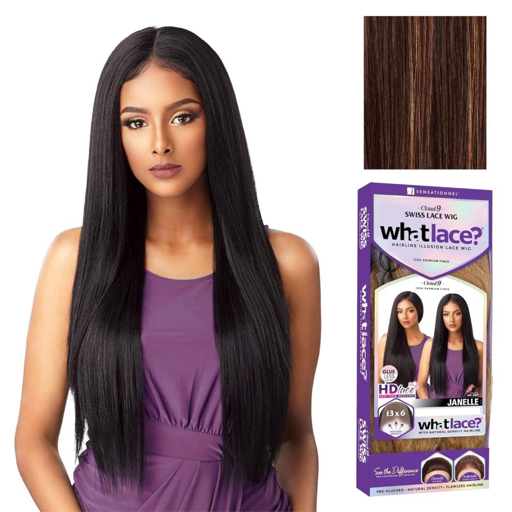 imageSensationnel What Lace 13X6 Wigs Janelle Lacefrontal Hand Tied Glueless Synthetic With Natural Density Preplucked Hairline 1FLAMBOYAGECOPPER