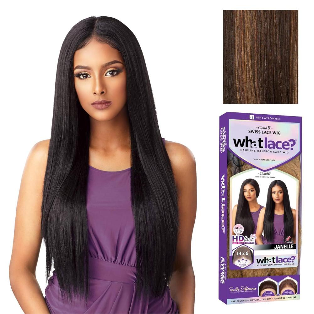 imageSensationnel What Lace 13X6 Wigs Janelle Lacefrontal Hand Tied Glueless Synthetic With Natural Density Preplucked Hairline 1FLAMBOYAGEGOLD