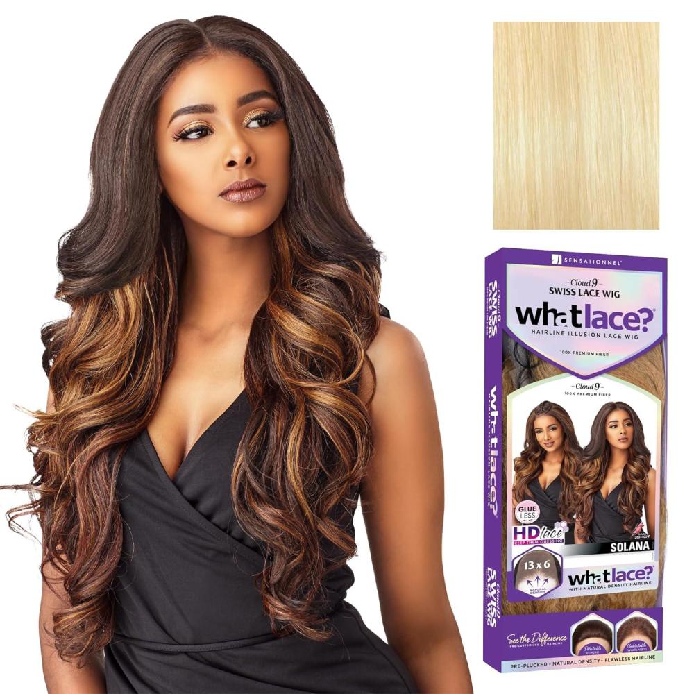 imageSensationnel What Lace 13X6 Wigs Solana Lacefrontal Hand Tied Glueless Synthetic With Natural Density Preplucked Hairline 1 JETBLACK613 BLONDE