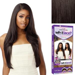 Sensationnel What Lace 13X6 Wigs – Laurina Lacefrontal Hand Tied Glueless Synthetic With Natural Density Preplucked Hairline (1 JETBLACK)(SH/PLATINUM)