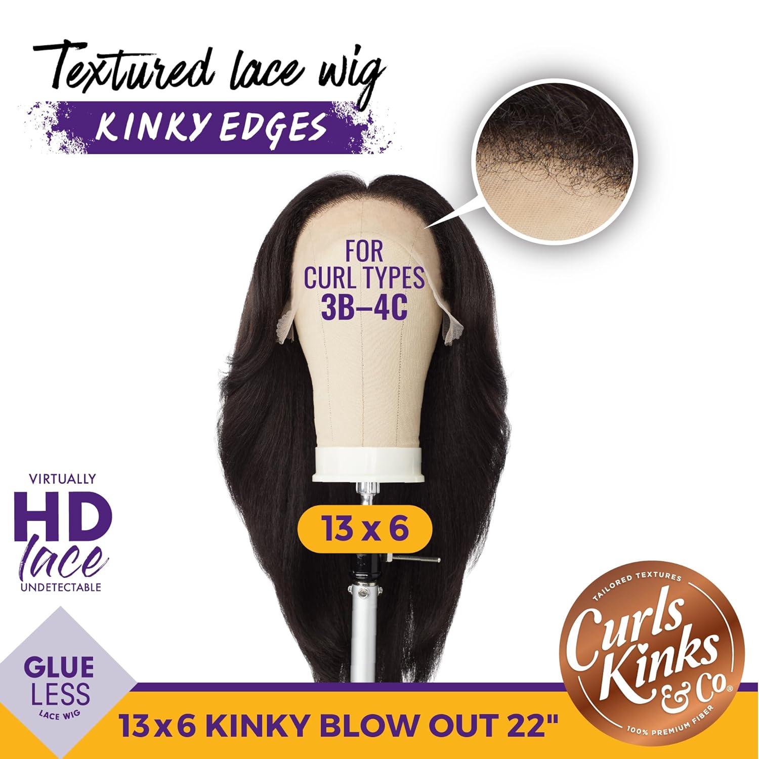 imageSensationnel Curls Kinksandco Kinkyedges Wig Kinky Layered Blow Out 22 Inch 13X6 Lace Frontal Natural Kinkytexture Edged Hairline for Natural 3C to 4C Hair Textures 1 JETBLACKSHBERRY