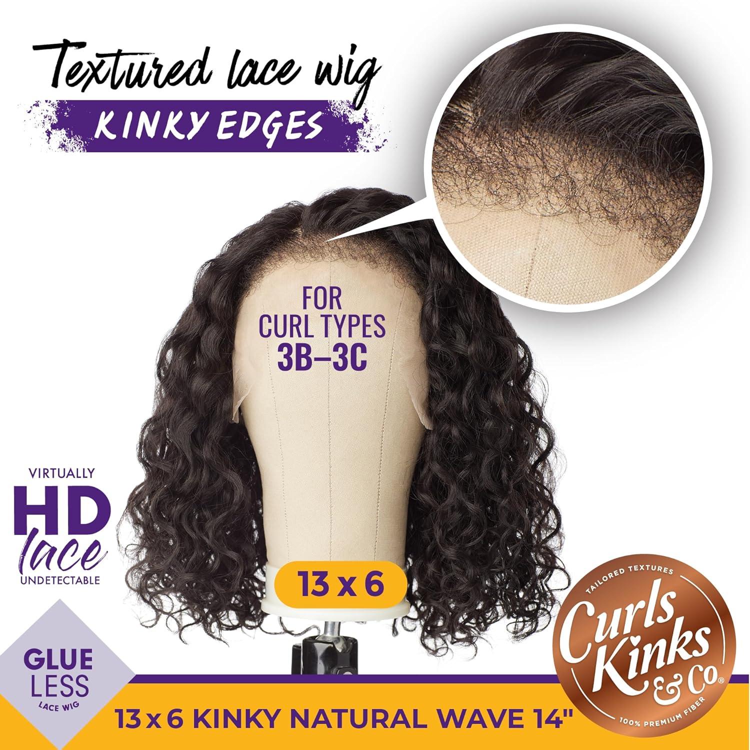 imageSensationnel Curls Kinksandco Kinkyedges Wig Kinky Natural Wave 14 Inch 13X6 Lace Frontal Kinkytexture Edged Hairline for Natural 3C to 4C Hair Textures 1 JETBLACKTH2COPPER