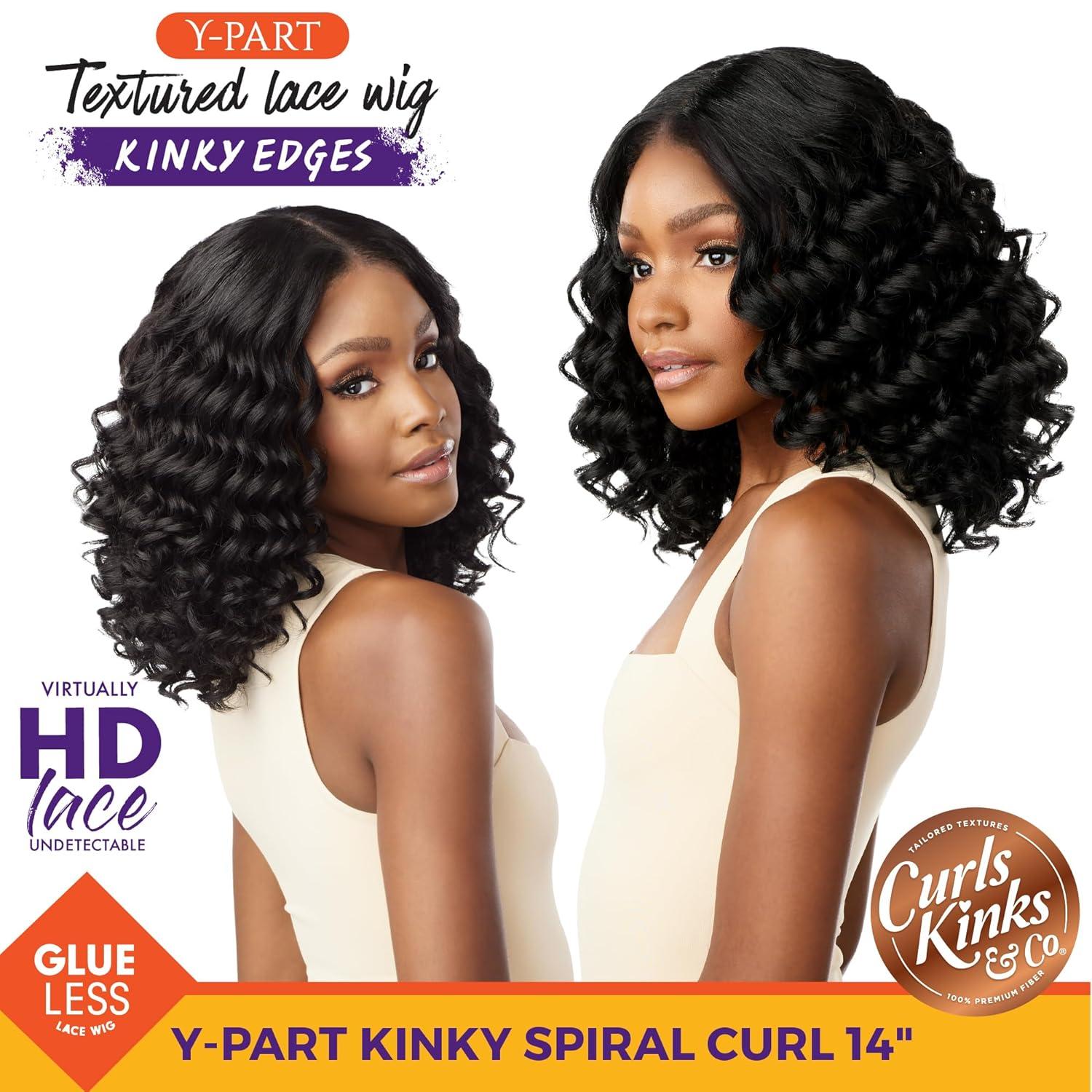 imageSensationnel Curls Kinksandco Kinkyedges Wig Kinky Spiral Curl 14 Inch Y Part Lace Natural Kinkytexture Edged Hairline for Natural 3C to 4C Hair Textures 1 JETBLACKBALAYAGEGOLD