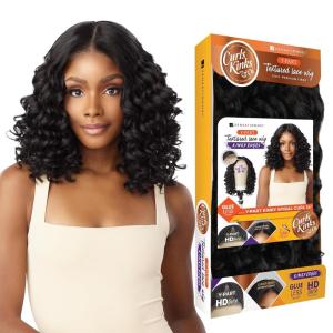 Sensationnel Curls Kinksandco Kinkyedges Wig – Kinky Spiral Curl 14 Inch Y Part Lace Natural Kinkytexture Edged Hairline for Natural 3C to 4C Hair Textures (1 JETBLACK)(1 JETBLACK)
