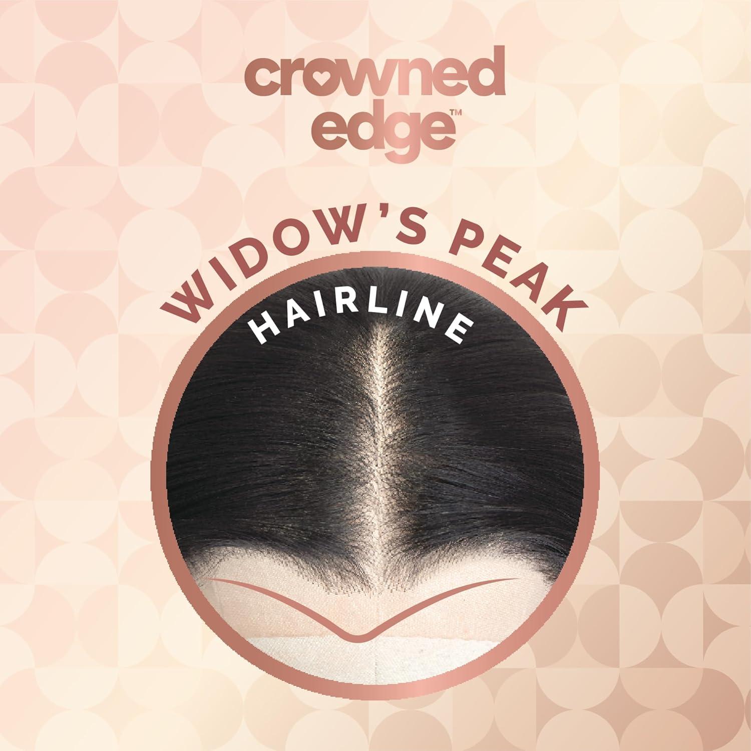 imageSensationnel Crowned Edge Widows Peak Lacewig Wavy 26 Inch Glueless 13x5 HD Lace Frontal Synthetic Wig with Preplucked Preshaped Hairline 2 DARKBROWN