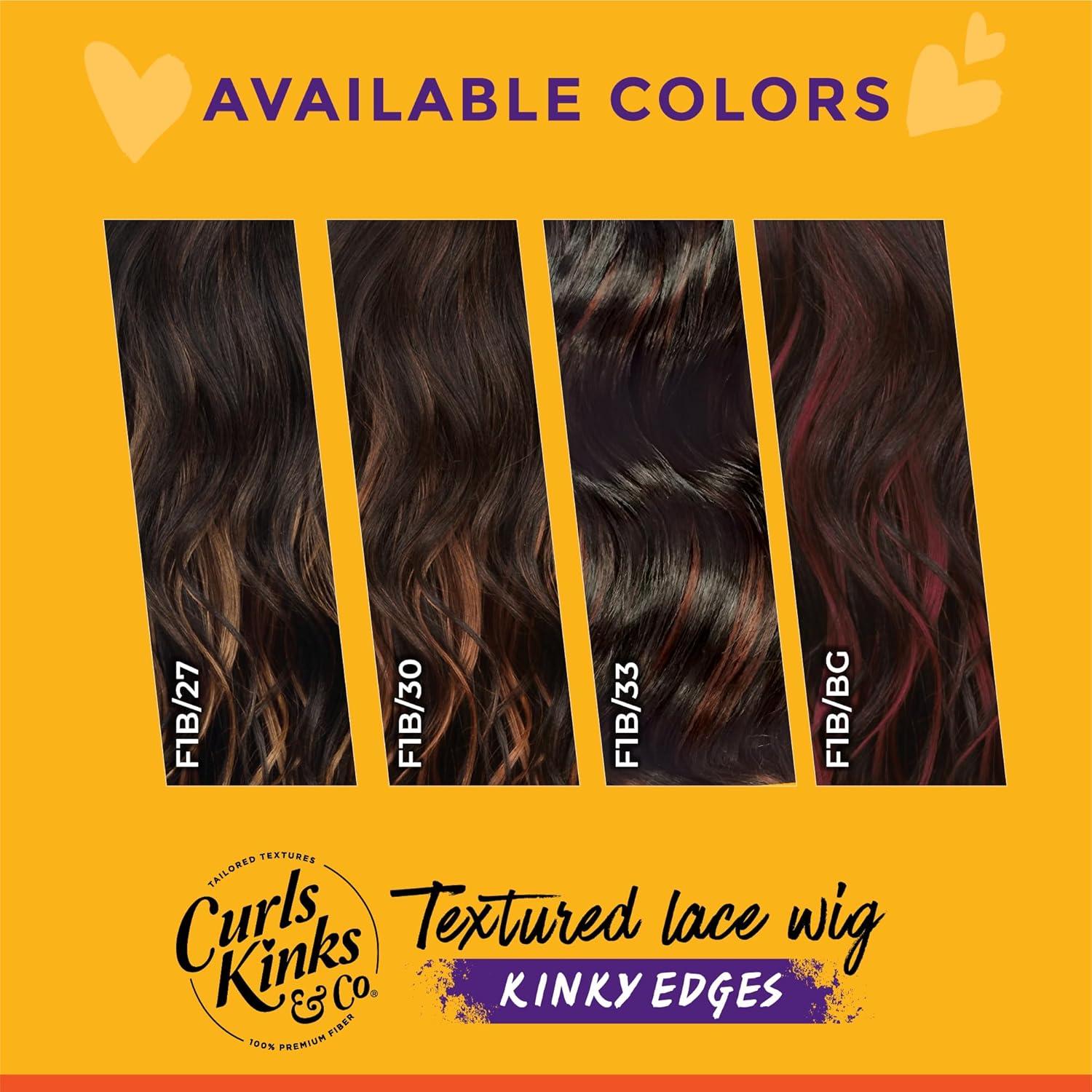 imageSensationnel Curls Kinksandco Kinkyedges Wig Kinky Silk Pressed 18 Inch Y Part Lace Natural Kinkytexture Edged Hairline for Natural 3C to 4C Hair Textures 1 JETBLACK1B OFFBLACK