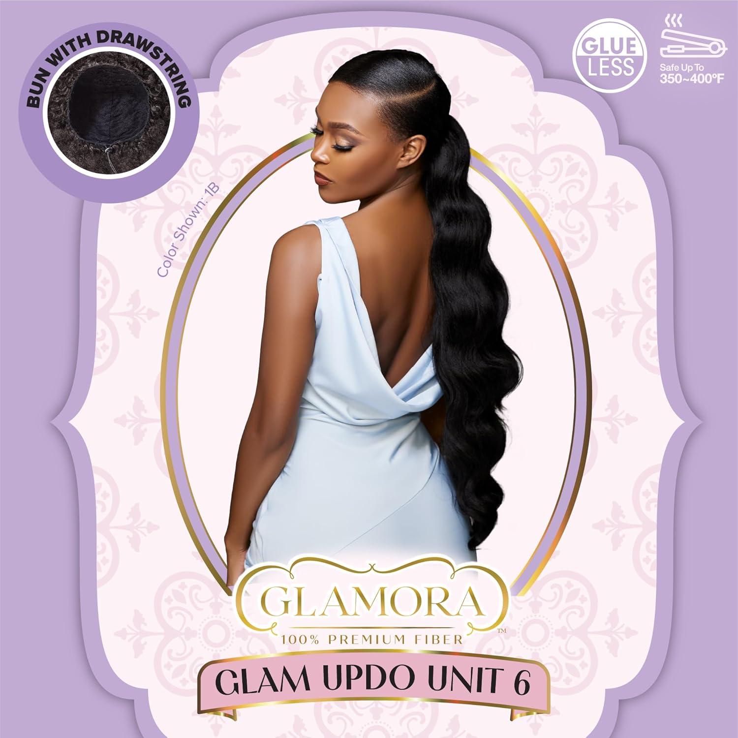 imageSensationnel Glamora Glam Updo Hairextension Unit 6 Ready to Wear Synthetic with Adjustable Drawstring Cap 1 JETBLACK1 JETBLACK