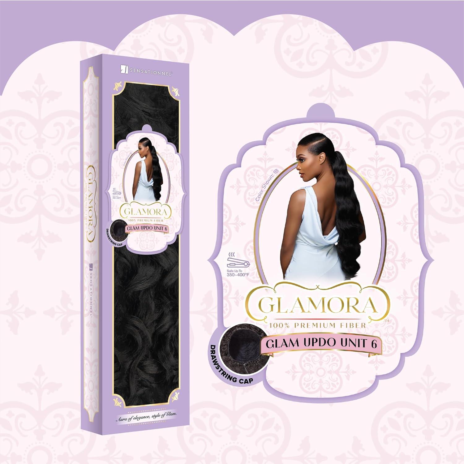 imageSensationnel Glamora Glam Updo Hairextension Unit 6 Ready to Wear Synthetic with Adjustable Drawstring Cap 1 JETBLACK1B OFFBLACK