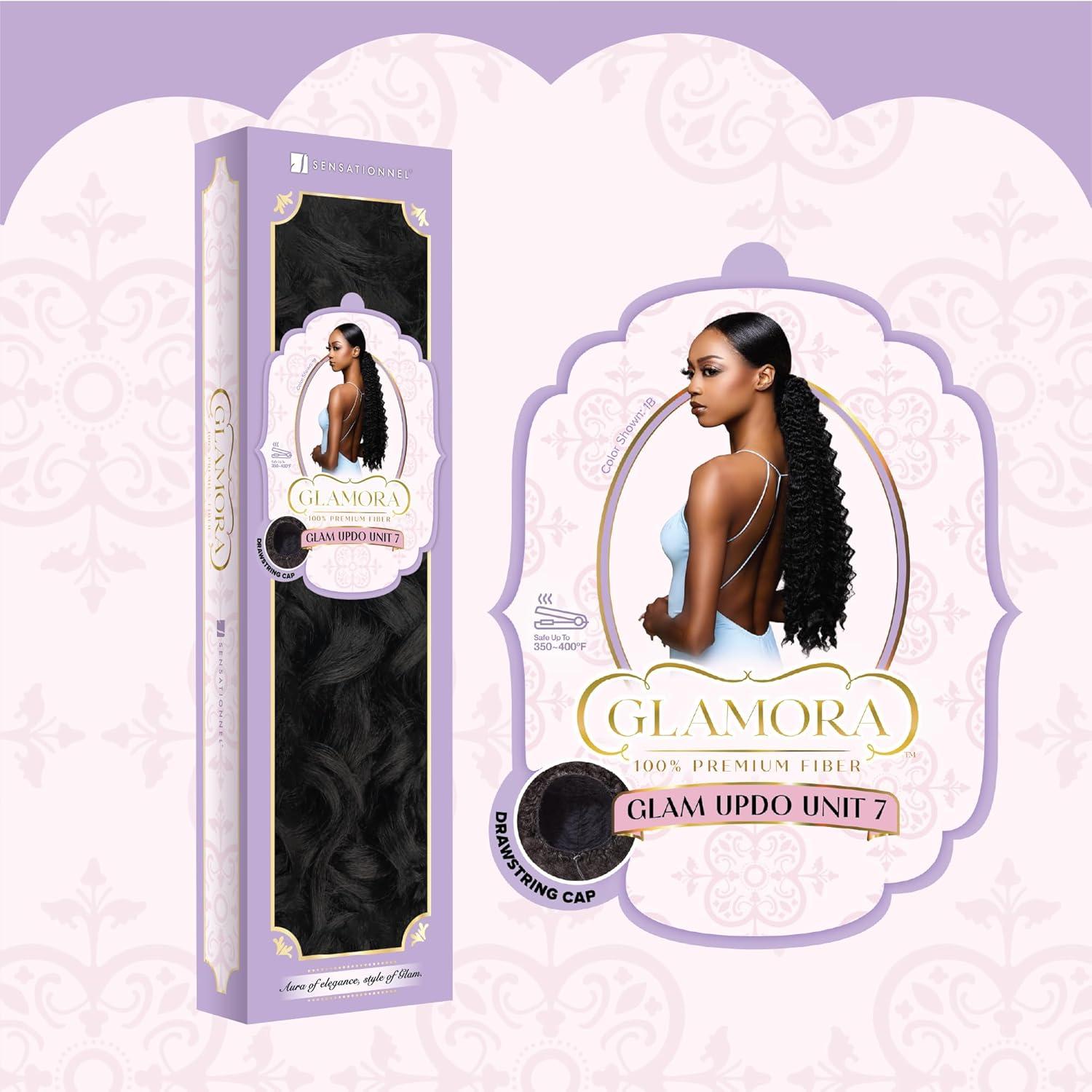 imageSensationnel Glamora Glam Updo Hairextension Unit 7 Ready to Wear Synthetic with Adjustable Drawstring Cap 1 JETBLACK1 JETBLACK