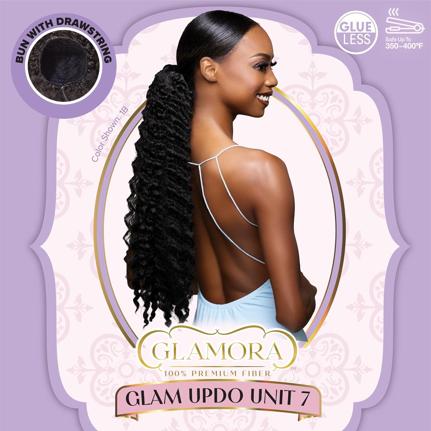 imageSensationnel Glamora Glam Updo Hairextension Unit 7 Ready to Wear Synthetic with Adjustable Drawstring Cap 1 JETBLACKT2COPPER