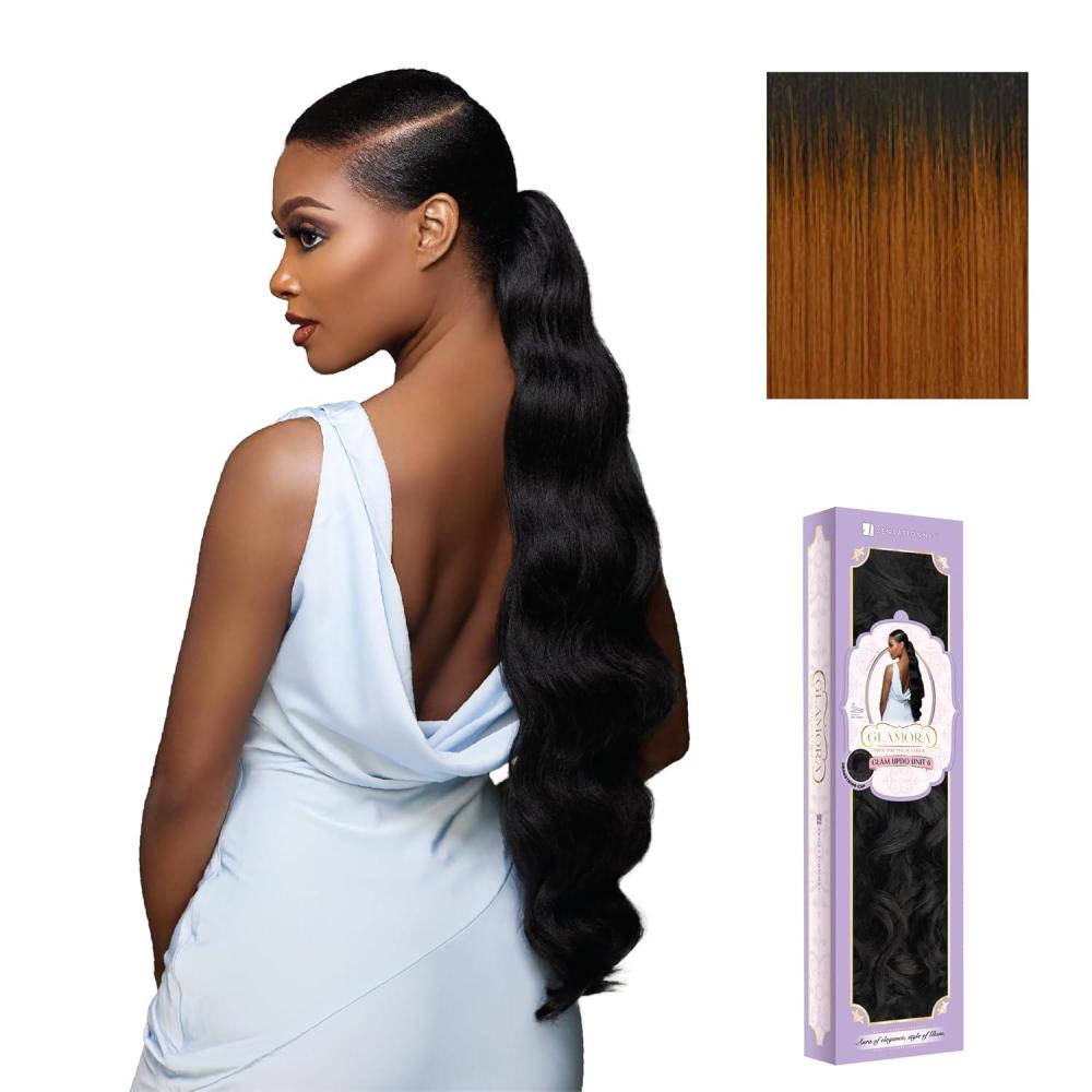 imageSensationnel Glamora Glam Updo Hairextension Unit 6 Ready to Wear Synthetic with Adjustable Drawstring Cap 1 JETBLACKT2COPPER