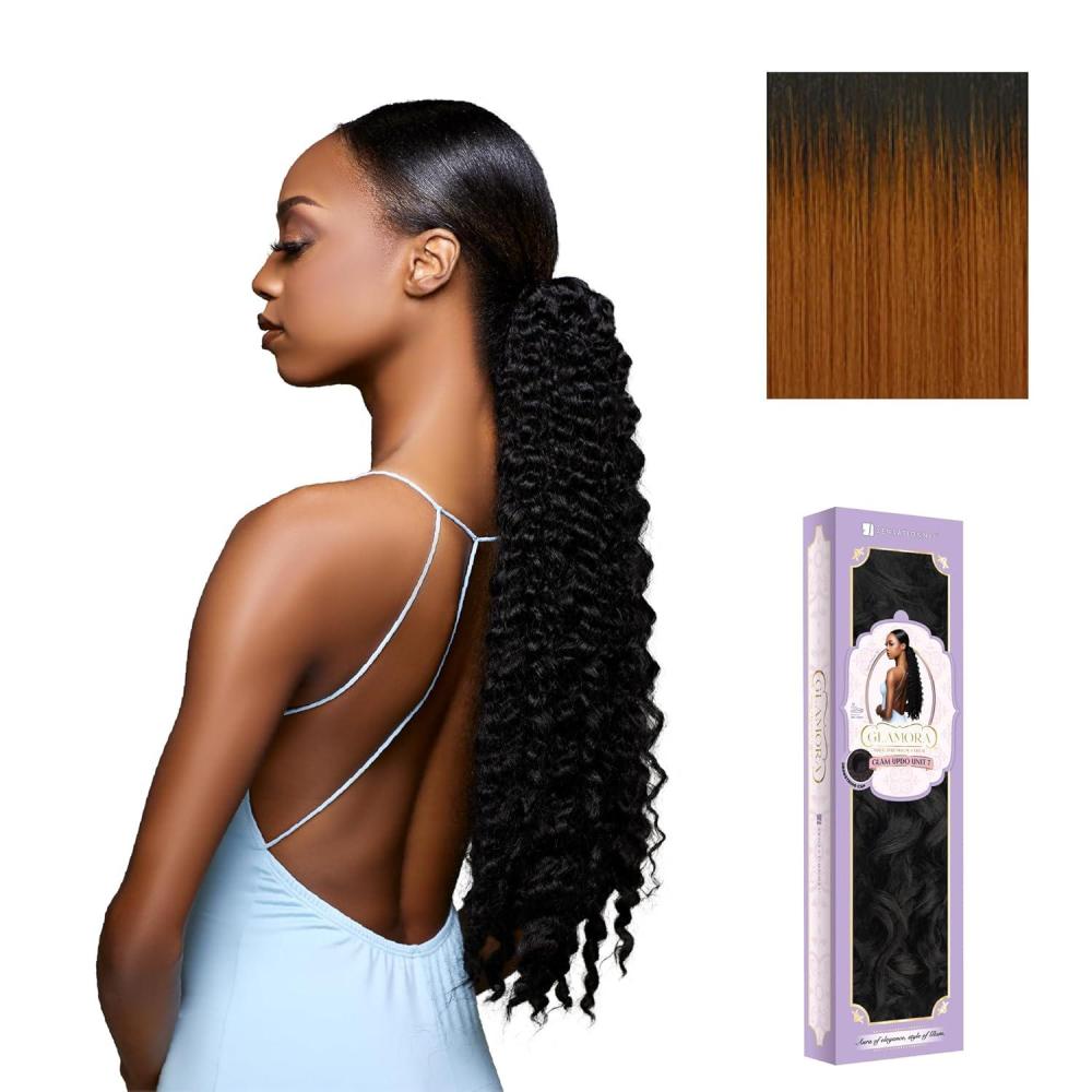 imageSensationnel Glamora Glam Updo Hairextension Unit 7 Ready to Wear Synthetic with Adjustable Drawstring Cap 1 JETBLACKT2COPPER