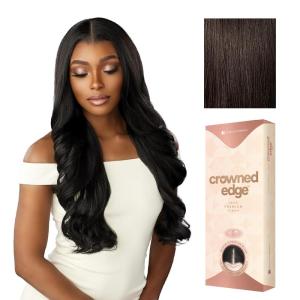 Sensationnel Crowned Edge Widow’s Peak Lacewig – Wavy 26 Inch Glueless 13×5 HD Lace Frontal Synthetic Wig with Preplucked Preshaped Hairline (1 JETBLACK)(2 DARKBROWN)