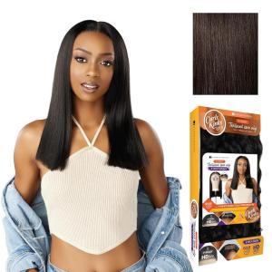 Sensationnel Curls Kinksandco Kinkyedges Wig – Kinky Silk Pressed 18 Inch Y Part Lace Natural Kinkytexture Edged Hairline for Natural 3C to 4C Hair Textures (1 JETBLACK)(2 DARKBROWN)