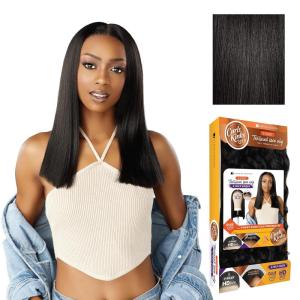 Sensationnel Curls Kinksandco Kinkyedges Wig – Kinky Silk Pressed 18 Inch Y Part Lace Natural Kinkytexture Edged Hairline for Natural 3C to 4C Hair Textures (1 JETBLACK)(1B OFFBLACK)