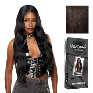 Sensationnel HexDoll 13X4 Lace Wig – Roxane Lacefrontal Glueless Synthetic with Natural Density Preplucked Hairline (1 JETBLACK)(2 DARKBROWN)