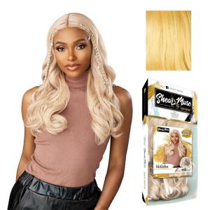 Sensationnel Shear Muse Gold Krush Lacewig – Velisha Deep Laceparting Hand Tied Ready to Wear Synthetic Prestyled Units (BEIGEASHBLONDE)(HONEYBLONDE)