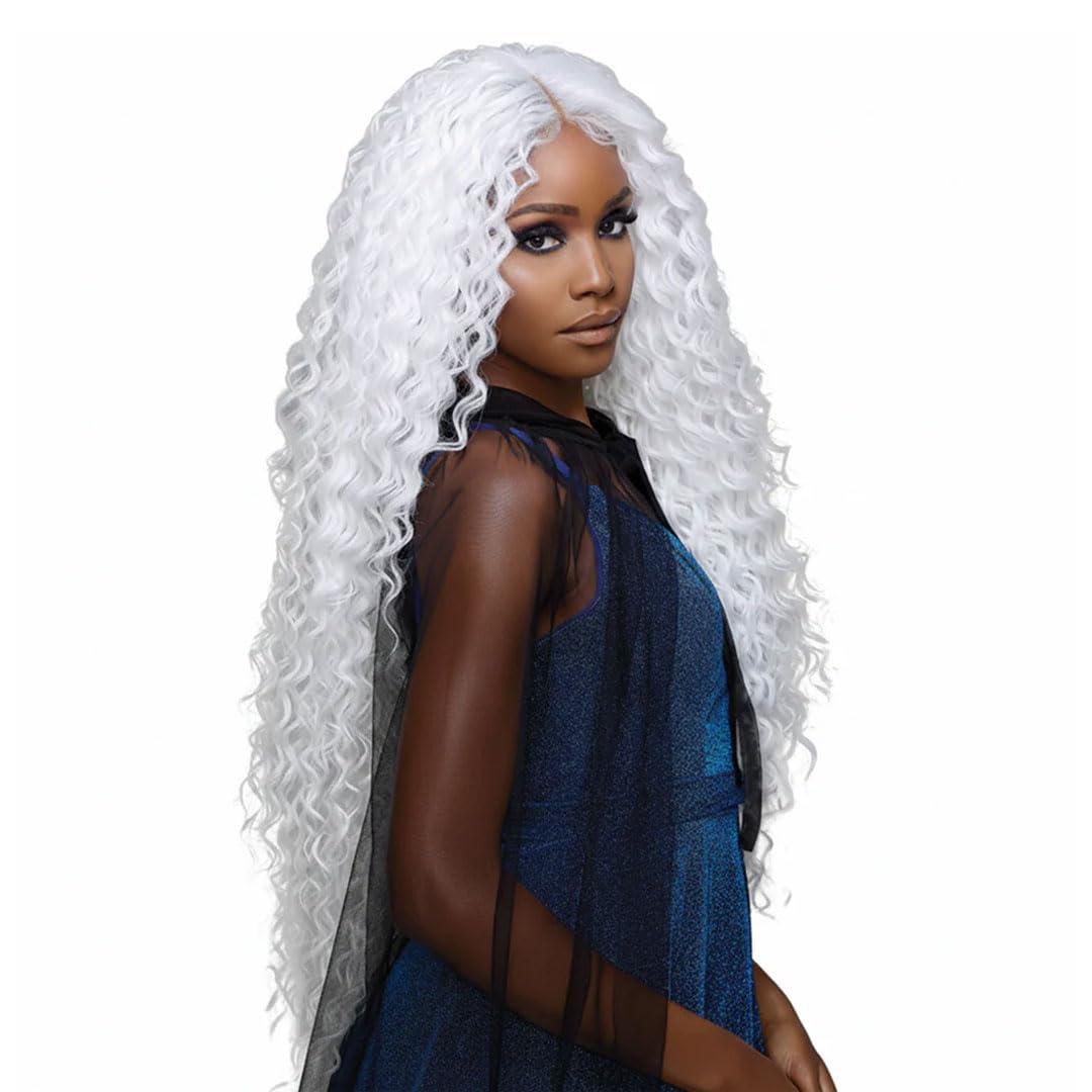 imageSensationnel Lemelas Lace Wig Lunarae 13x3 Lacefrontal Glueless Synthetic with Natural Density Preplucked Hairline ASTRALBLACKICYBLOOM