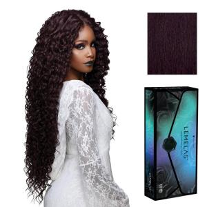 Sensationnel Lemelas Lace Wig – Lunarae 13×3 Lacefrontal Glueless Synthetic with Natural Density Preplucked Hairline (ASTRALBLACK)(SHADOWPLUM)