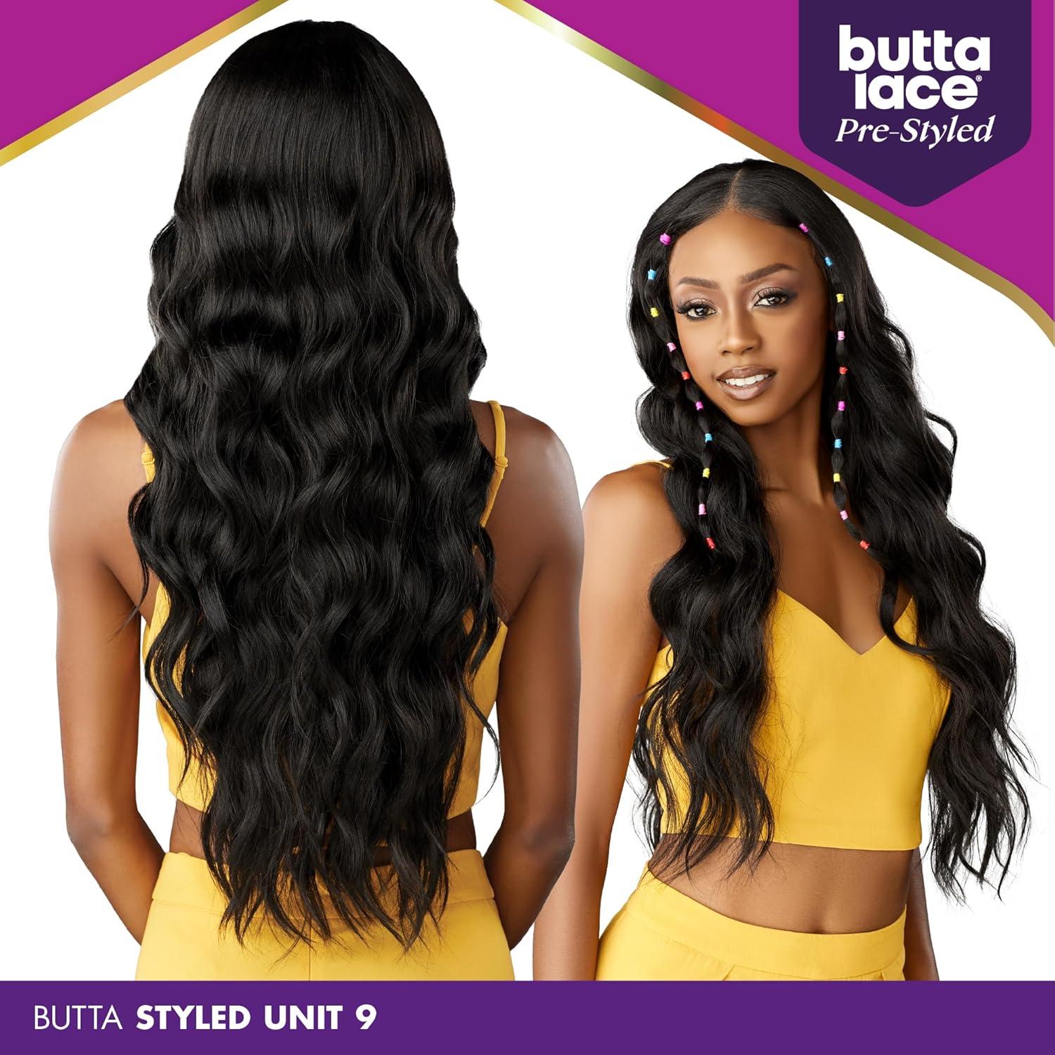 imageSensationnel Butta Lace Prestyled Wigs Unit 9 Glueless 13x4 Hand Tied Lace Frontal Synthetic Preplucked Hairline 1 JETBLACK1B OFFBLACK