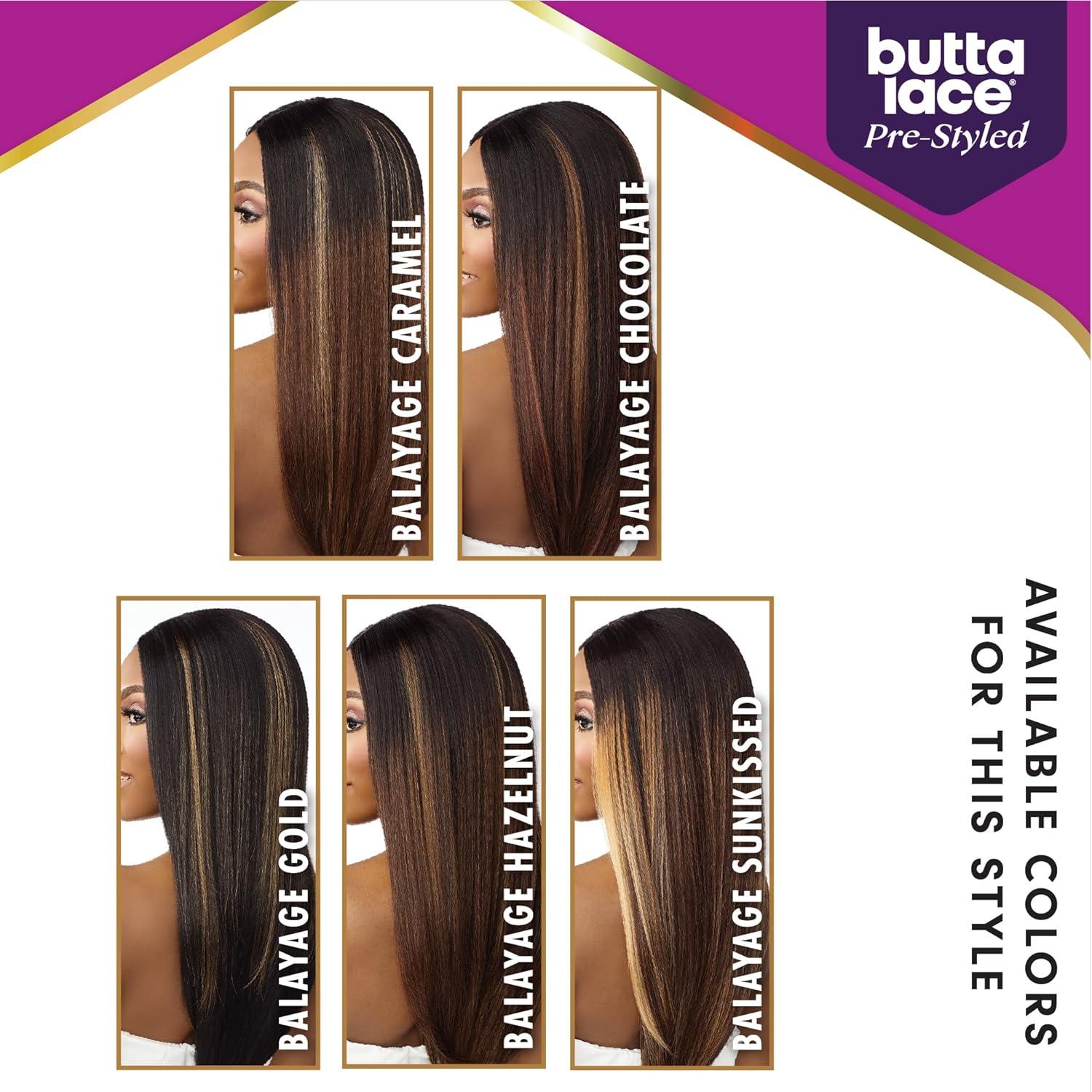 imageSensationnel Butta Lace Prestyled Wigs Unit 9 Glueless 13x4 Hand Tied Lace Frontal Synthetic Preplucked Hairline 1 JETBLACK2 DARKBROWN