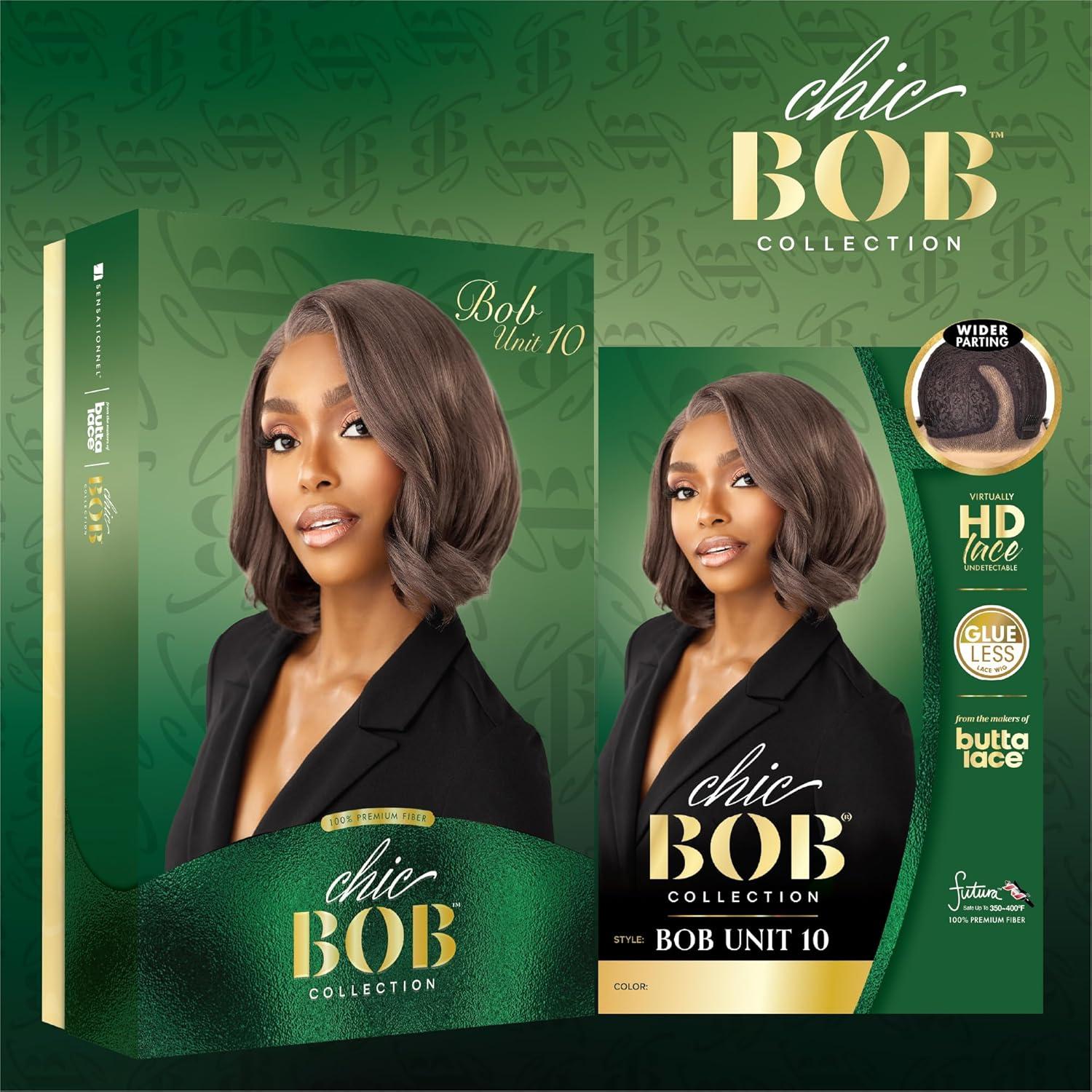 imageSensationnel Chicbob Lace Frontwig Bob Unit 10 Face Framing Glueless Wig Wide 5 Inch Deep Part Synthetic Preplucked Hairline 1 JETBLACK1 JETBLACK