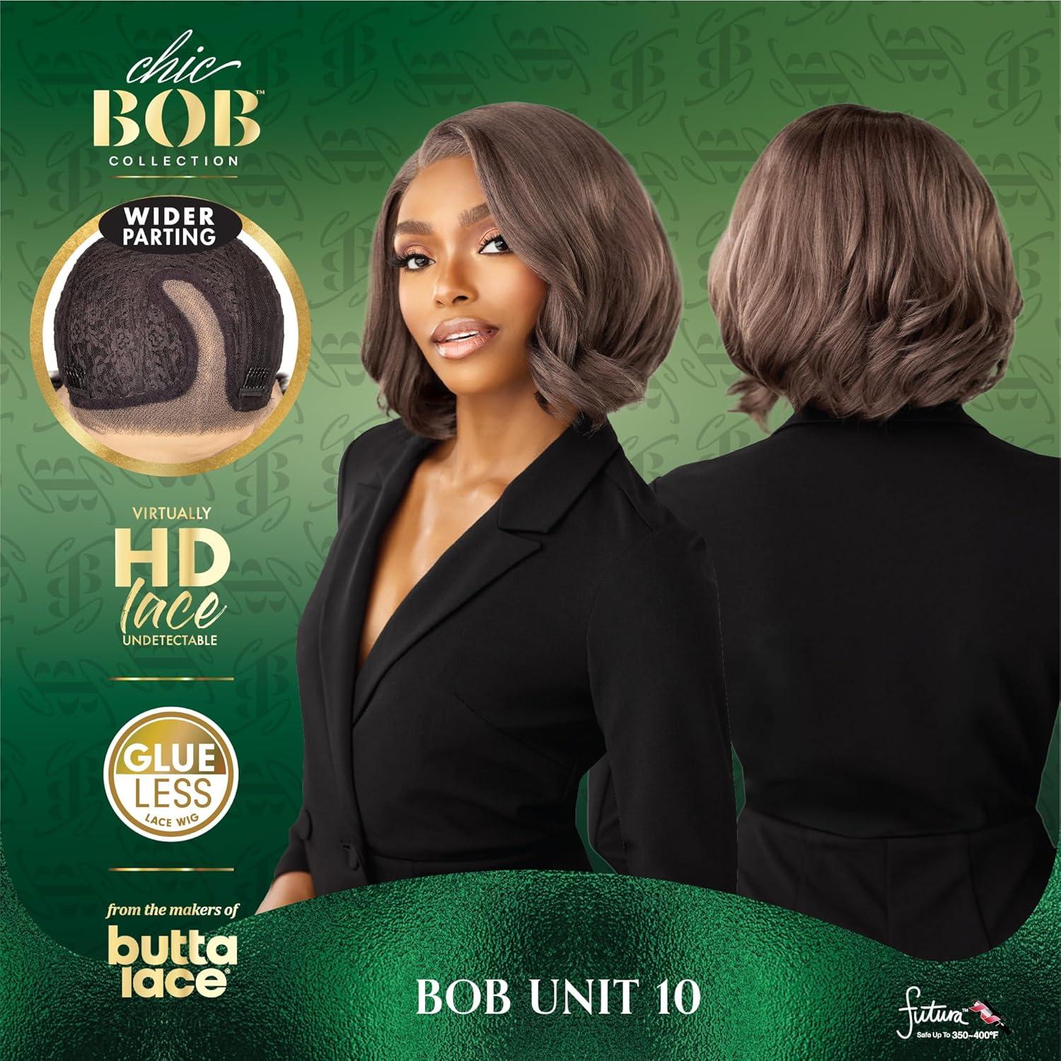 imageSensationnel Chicbob Lace Frontwig Bob Unit 10 Face Framing Glueless Wig Wide 5 Inch Deep Part Synthetic Preplucked Hairline 1 JETBLACK1B OFFBLACK