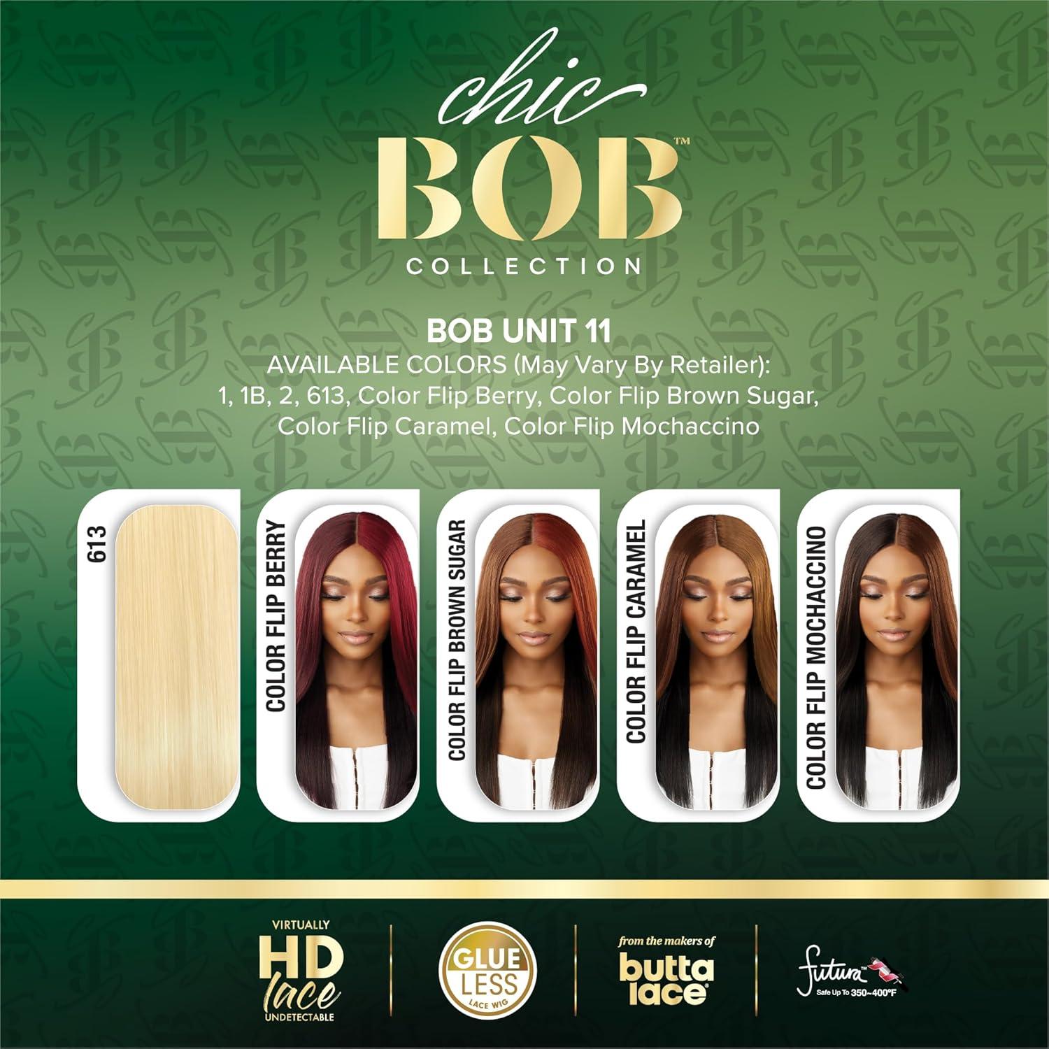 imageSensationnel Chicbob Lace Frontwig Bob Unit 11 Face Framing Glueless Wig Wide 5 Inch Deep Part Synthetic Preplucked Hairline 1 JETBLACK1 JETBLACK