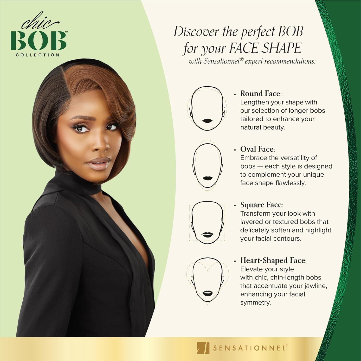 imageSensationnel Chicbob Lace Frontwig Bob Unit 11 Face Framing Glueless Wig Wide 5 Inch Deep Part Synthetic Preplucked Hairline 1 JETBLACK1 JETBLACK