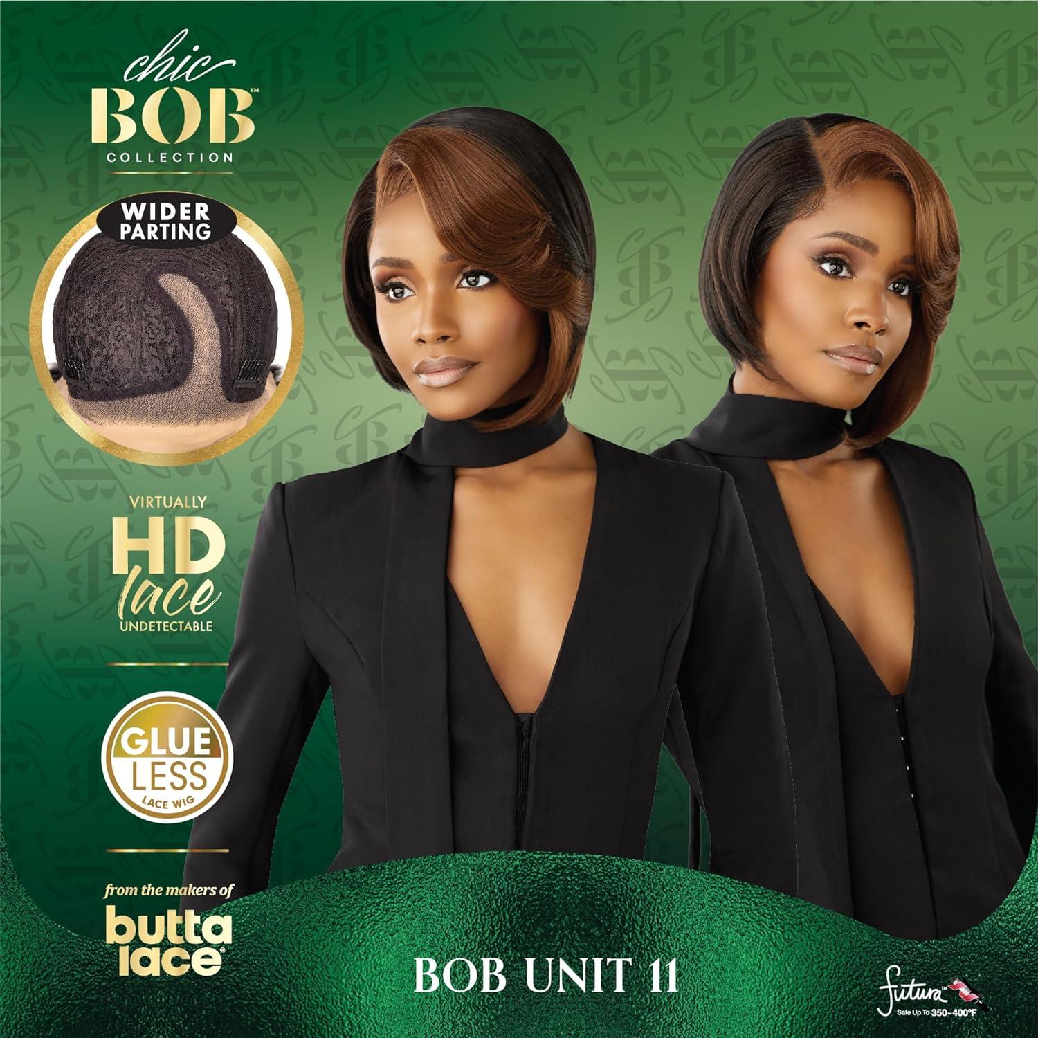 imageSensationnel Chicbob Lace Frontwig Bob Unit 11 Face Framing Glueless Wig Wide 5 Inch Deep Part Synthetic Preplucked Hairline 1 JETBLACK1B OFFBLACK