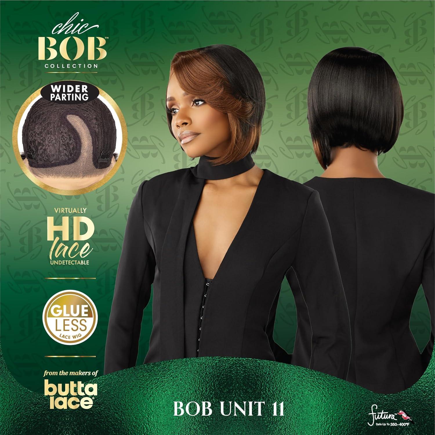 imageSensationnel Chicbob Lace Frontwig Bob Unit 11 Face Framing Glueless Wig Wide 5 Inch Deep Part Synthetic Preplucked Hairline 1 JETBLACK1B OFFBLACK
