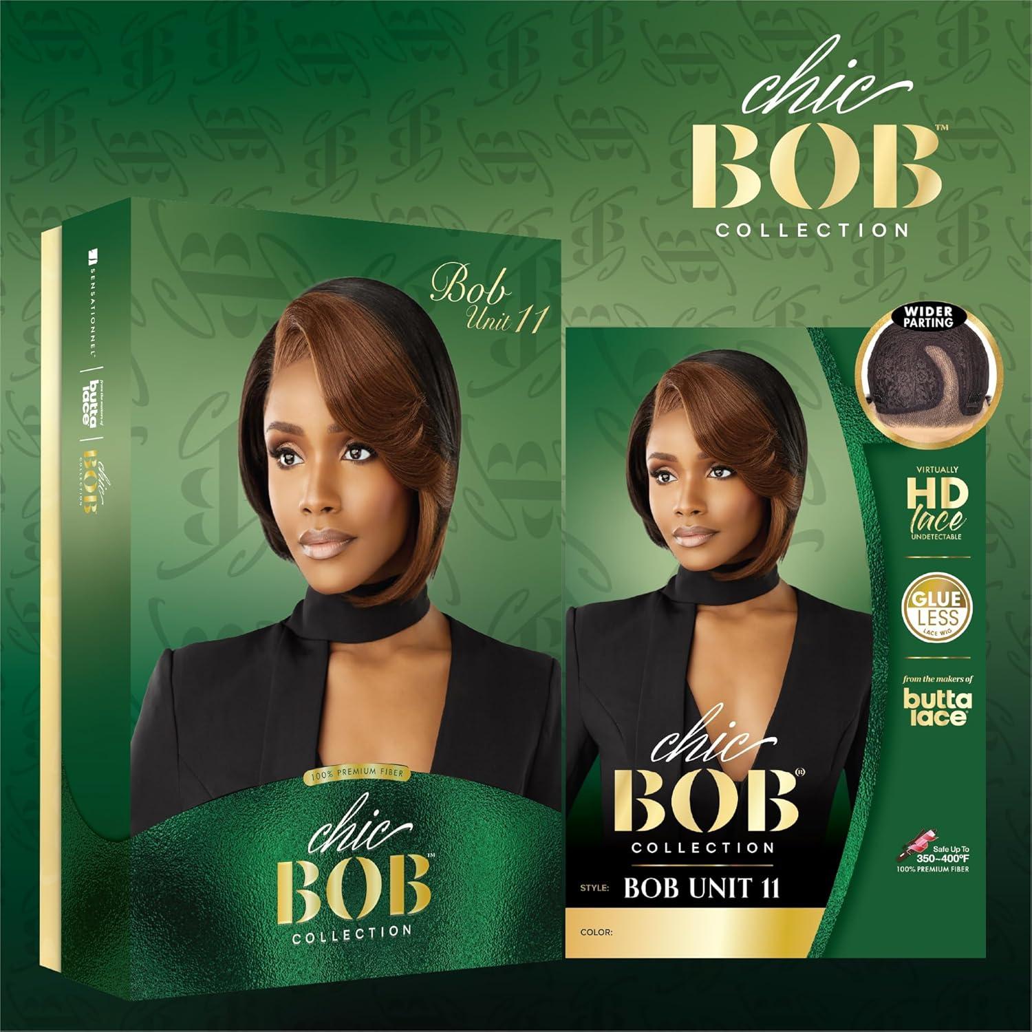 imageSensationnel Chicbob Lace Frontwig Bob Unit 11 Face Framing Glueless Wig Wide 5 Inch Deep Part Synthetic Preplucked Hairline 1 JETBLACK1B OFFBLACK