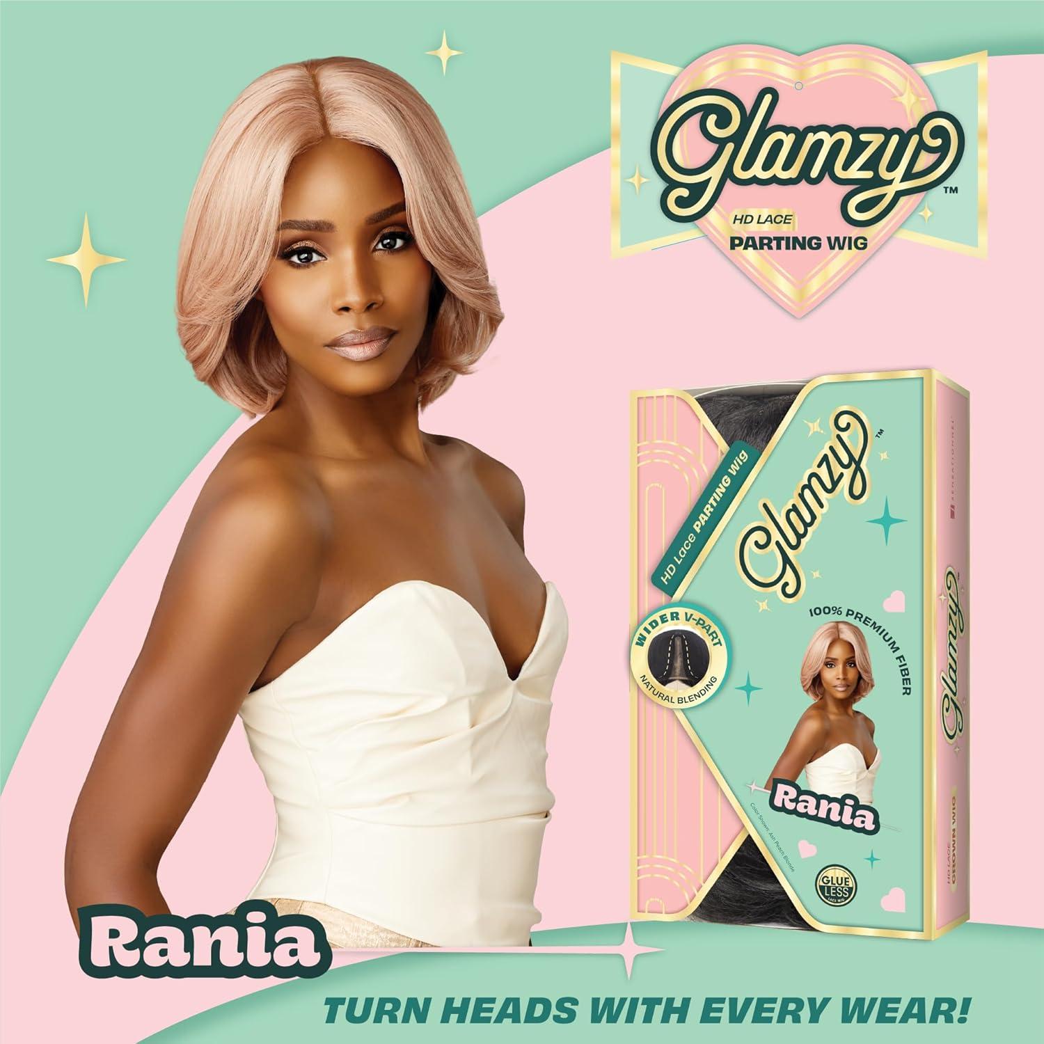 imageSensationnel Glamzy Lace Part Wig Rania Glueless Hand Tied Wider V Parting Synthetic Hair 1 JETBLACK1 JETBLACK