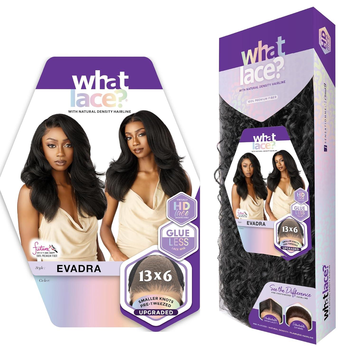 imageSensationnel What Lace 13X6 Wig Evadra Lacefrontal Hand Tied Glueless Synthetic with Natural Density Preplucked Hairline 1 JETBLACKFLAMBOYAGEBLONDE