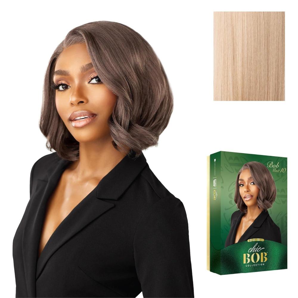 imageSensationnel Chicbob Lace Frontwig Bob Unit 10 Face Framing Glueless Wig Wide 5 Inch Deep Part Synthetic Preplucked Hairline 1 JETBLACKPEARLBLONDE