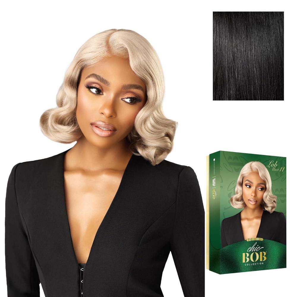 imageSensationnel Chicbob Lace Frontwig Lob Unit 11 Face Framing Glueless Wig Wide 5 Inch Deep Part Synthetic Preplucked Hairline 1 JETBLACK1 JETBLACK