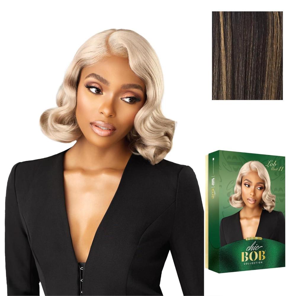 imageSensationnel Chicbob Lace Frontwig Lob Unit 11 Face Framing Glueless Wig Wide 5 Inch Deep Part Synthetic Preplucked Hairline 1 JETBLACKBALAYAGEGOLD
