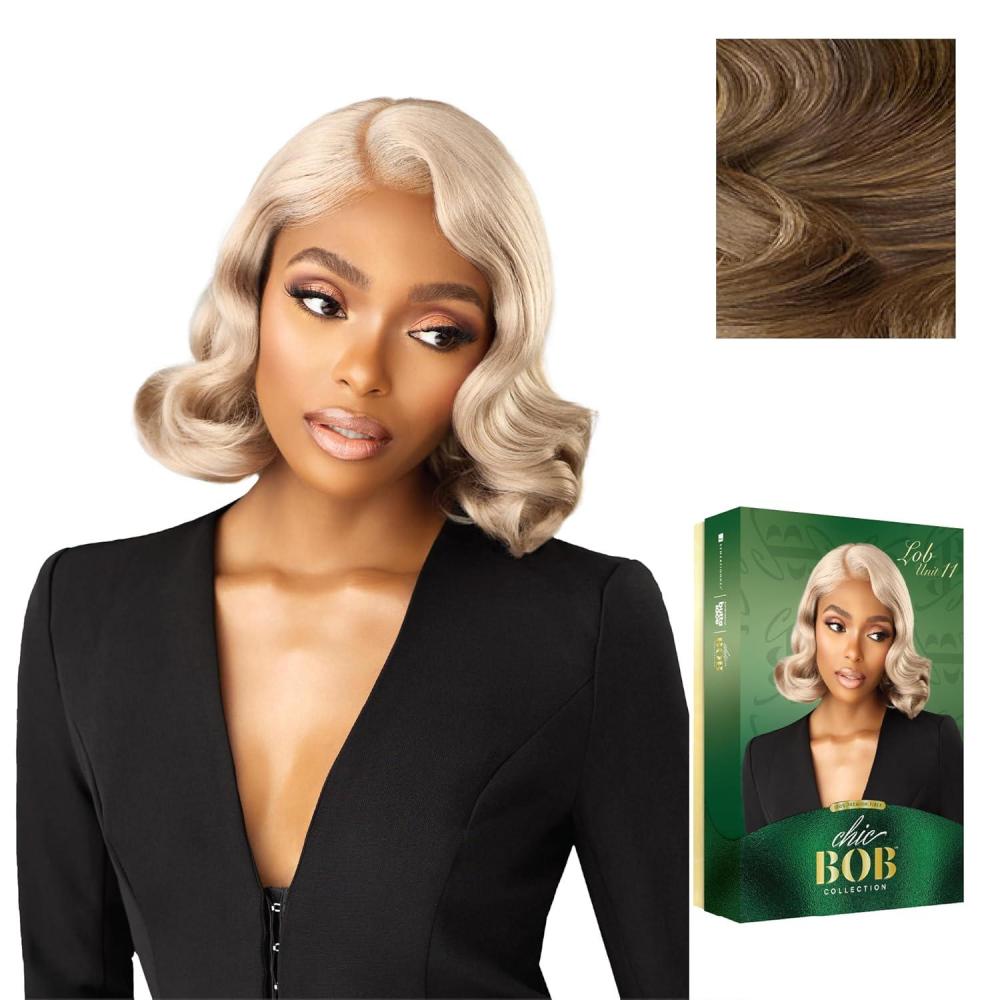 imageSensationnel Chicbob Lace Frontwig Lob Unit 11 Face Framing Glueless Wig Wide 5 Inch Deep Part Synthetic Preplucked Hairline 1 JETBLACKLIGHTASHBROWN