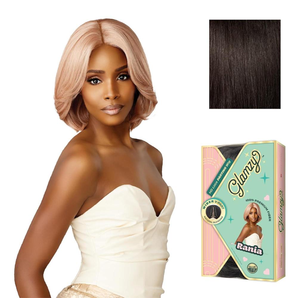 imageSensationnel Glamzy Lace Part Wig Rania Glueless Hand Tied Wider V Parting Synthetic Hair 1 JETBLACK2 DARKBROWN