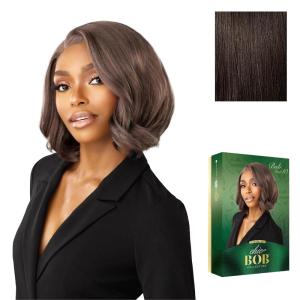Sensationnel Chicbob Lace Frontwig – Bob Unit 10 Face Framing Glueless Wig Wide 5 Inch Deep Part Synthetic Preplucked Hairline (1 JETBLACK)(2 DARKBROWN)