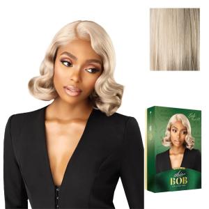 Sensationnel Chicbob Lace Frontwig – Lob Unit 11 Face Framing Glueless Wig Wide 5 Inch Deep Part Synthetic Preplucked Hairline (1 JETBLACK)(BEIGEASHBLONDE)