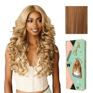 Sensationnel Glamzy Lace Part Wig – Alessia Glueless Hand Tied Wider V Parting Synthetic Hair (1 JETBLACK)(BALAYAGEMACCHIATO)