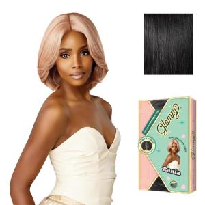 Sensationnel Glamzy Lace Part Wig – Rania Glueless Hand Tied Wider V Parting Synthetic Hair (1 JETBLACK)(1 JETBLACK)