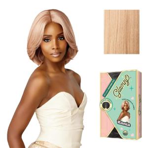 Sensationnel Glamzy Lace Part Wig – Rania Glueless Hand Tied Wider V Parting Synthetic Hair (1 JETBLACK)(ASHPEACHBLONDE)