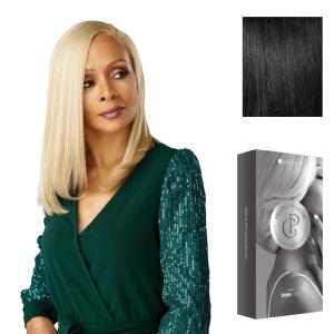 Sensationnel Platinum Glow 13X6 Wig – Emmeline Lacefrontal Glueless human hair blend Preplucked Hairline (1 JETBLACK)(1 JETBLACK)