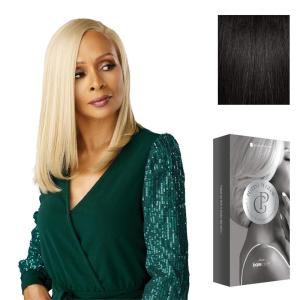 Sensationnel Platinum Glow 13X6 Wig – Emmeline Lacefrontal Glueless human hair blend Preplucked Hairline (1 JETBLACK)(1B OFFBLACK)