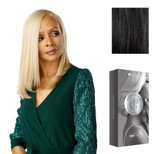 Sensationnel Platinum Glow 13X6 Wig – Emmeline Lacefrontal Glueless human hair blend Preplucked Hairline (1 JETBLACK)(SHIMMERINGPEARL)