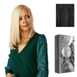 Sensationnel Platinum Glow 13X6 Wig – Emmeline Lacefrontal Glueless human hair blend Preplucked Hairline (1 JETBLACK)(SHIMMERINGSILVER)