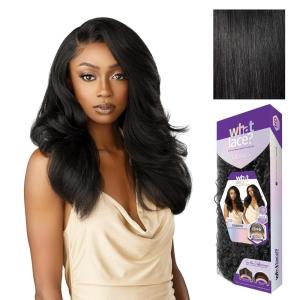 Sensationnel What Lace 13X6 Wig – Evadra Lacefrontal Hand Tied Glueless Synthetic with Natural Density Preplucked Hairline (1 JETBLACK)(1 JETBLACK)