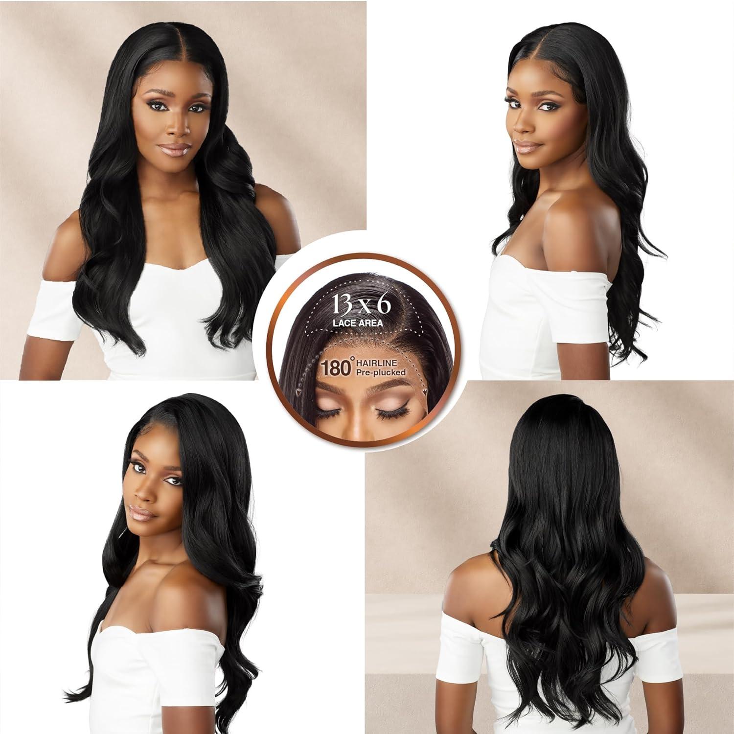 imageSensationnel Bare Lace 13X6 Wigs Unit 20 Lacefrontal Glueless Synthetic 180 Degree Preplucked Hairline 1 JETBLACKLIGHTGOLDENBLONDE